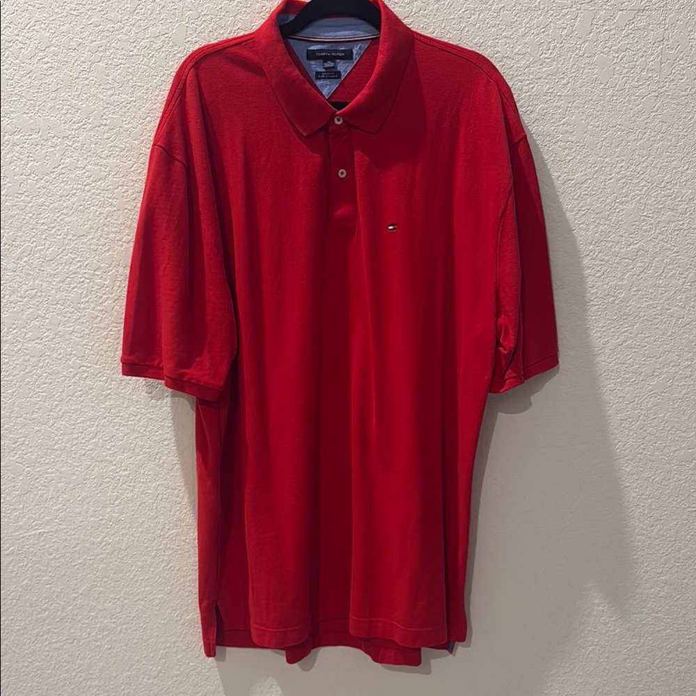 3XL Tommy Hilfiger Red Polo Shirt Classic Style
